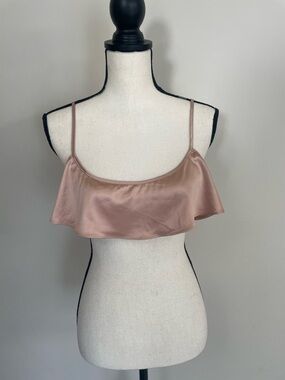 SKIMS Woven Shine Cami Top Pink Sand NWT Size L Large